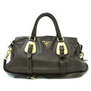 Prada soft calf leather 2way convertible bag black